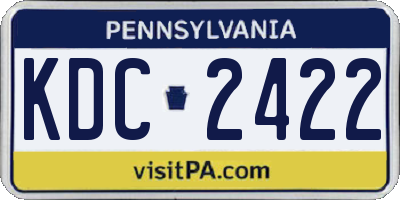 PA license plate KDC2422