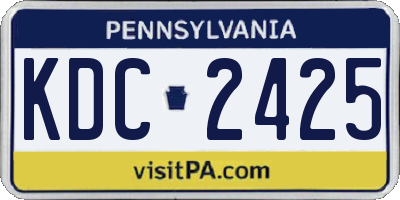 PA license plate KDC2425