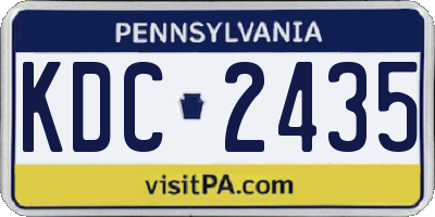 PA license plate KDC2435