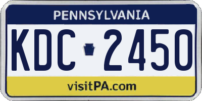 PA license plate KDC2450