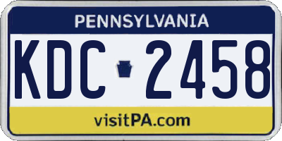 PA license plate KDC2458