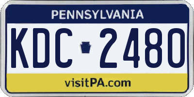 PA license plate KDC2480