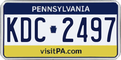 PA license plate KDC2497