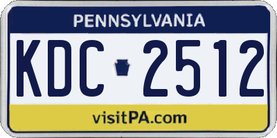 PA license plate KDC2512