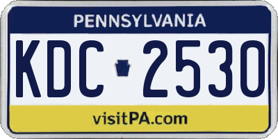 PA license plate KDC2530