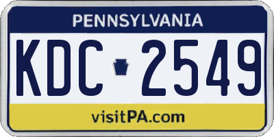 PA license plate KDC2549