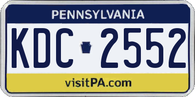 PA license plate KDC2552