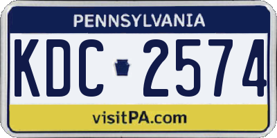 PA license plate KDC2574