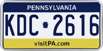 PA license plate KDC2616