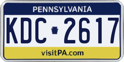 PA license plate KDC2617