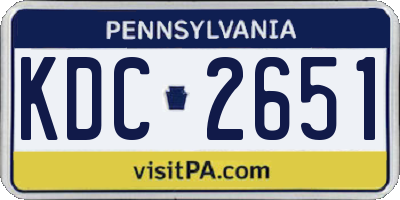 PA license plate KDC2651