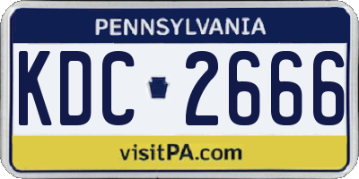 PA license plate KDC2666