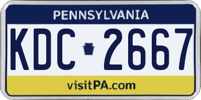 PA license plate KDC2667