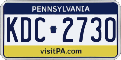 PA license plate KDC2730