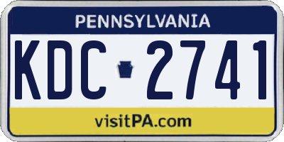 PA license plate KDC2741