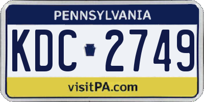 PA license plate KDC2749