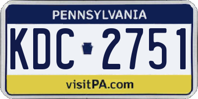PA license plate KDC2751