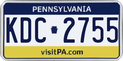 PA license plate KDC2755