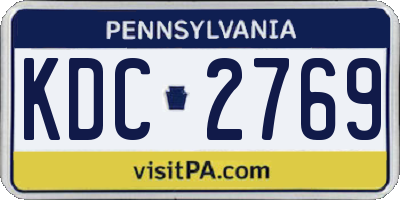 PA license plate KDC2769
