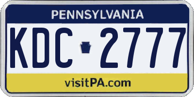 PA license plate KDC2777
