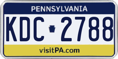 PA license plate KDC2788