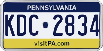 PA license plate KDC2834