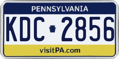 PA license plate KDC2856