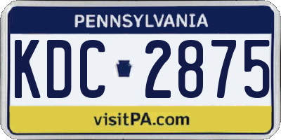 PA license plate KDC2875