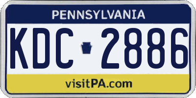 PA license plate KDC2886