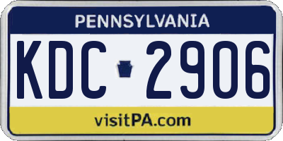 PA license plate KDC2906