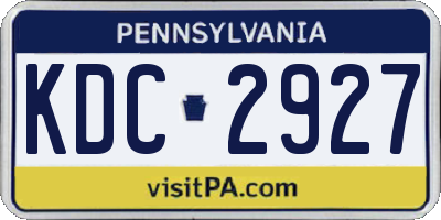PA license plate KDC2927