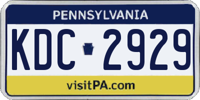 PA license plate KDC2929