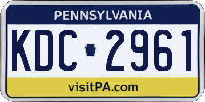 PA license plate KDC2961