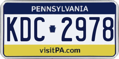 PA license plate KDC2978