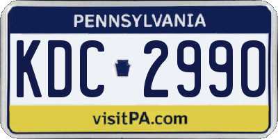 PA license plate KDC2990