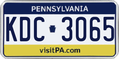 PA license plate KDC3065
