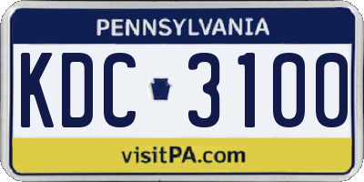 PA license plate KDC3100