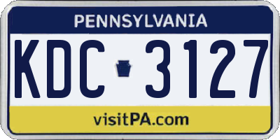 PA license plate KDC3127