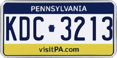 PA license plate KDC3213