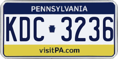 PA license plate KDC3236