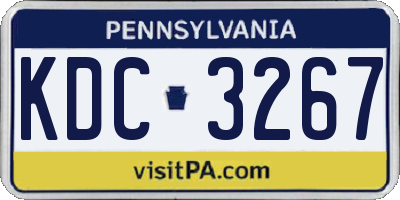 PA license plate KDC3267