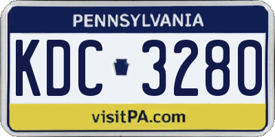 PA license plate KDC3280