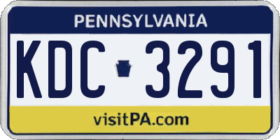 PA license plate KDC3291