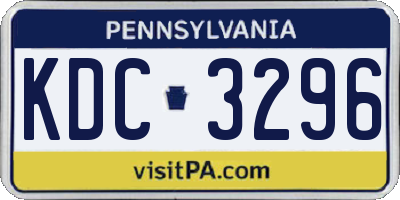 PA license plate KDC3296