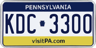 PA license plate KDC3300