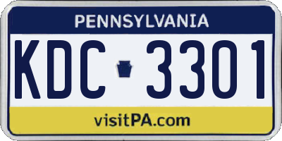 PA license plate KDC3301
