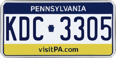 PA license plate KDC3305