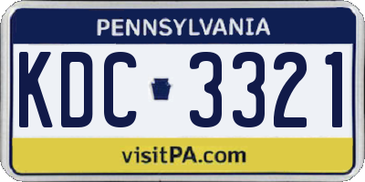 PA license plate KDC3321