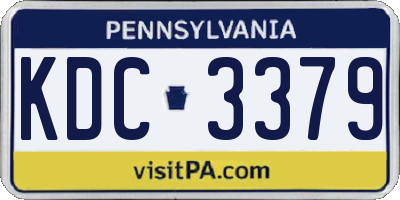PA license plate KDC3379