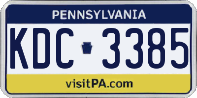 PA license plate KDC3385